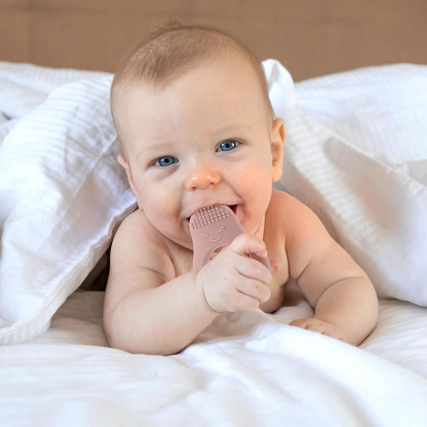 Avocado silicone teething ring set for babies 3 to 12 months