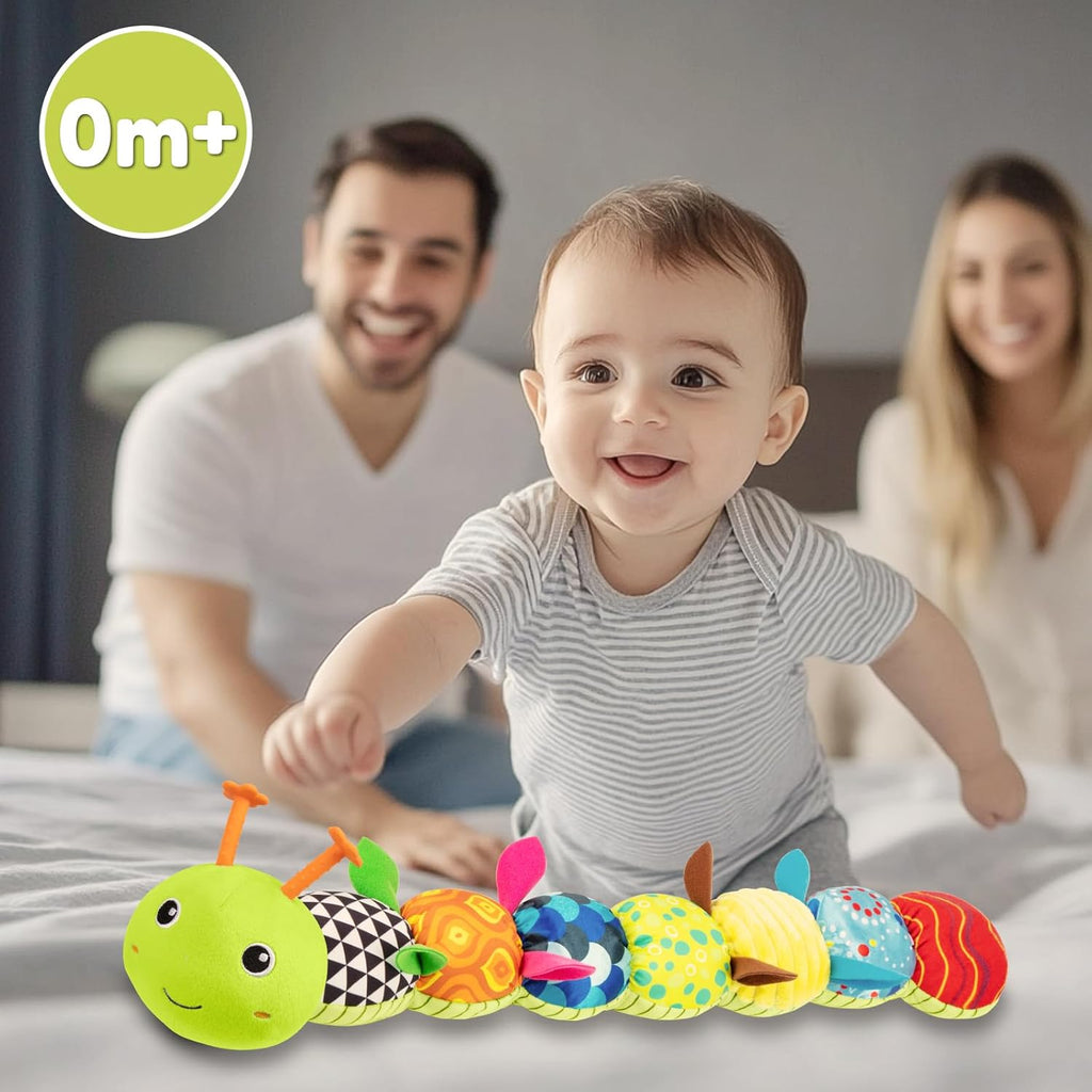 Musical caterpillar tummy time toy for babies 0 to 12 months