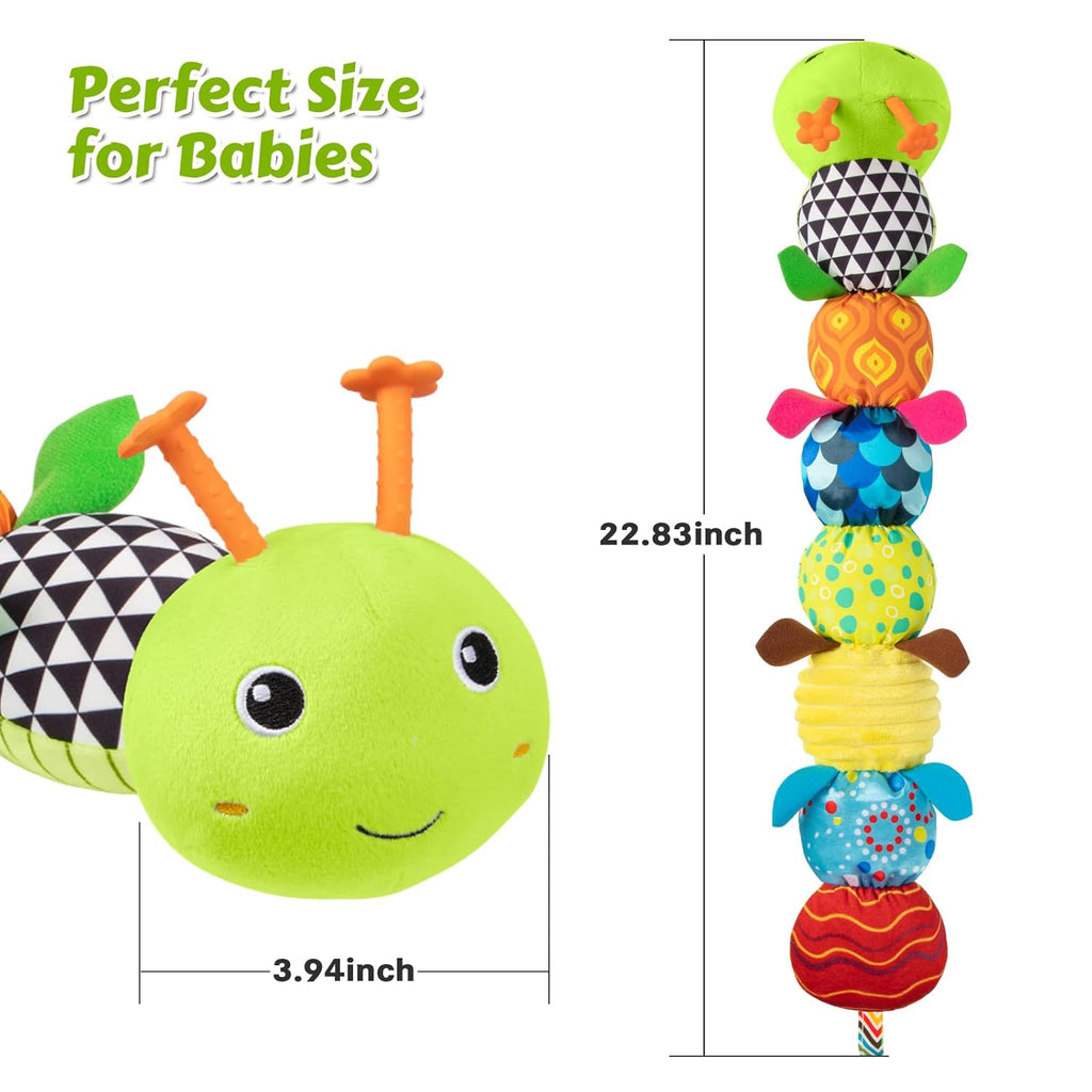 Musical caterpillar tummy time toy for babies 0 to 12 months