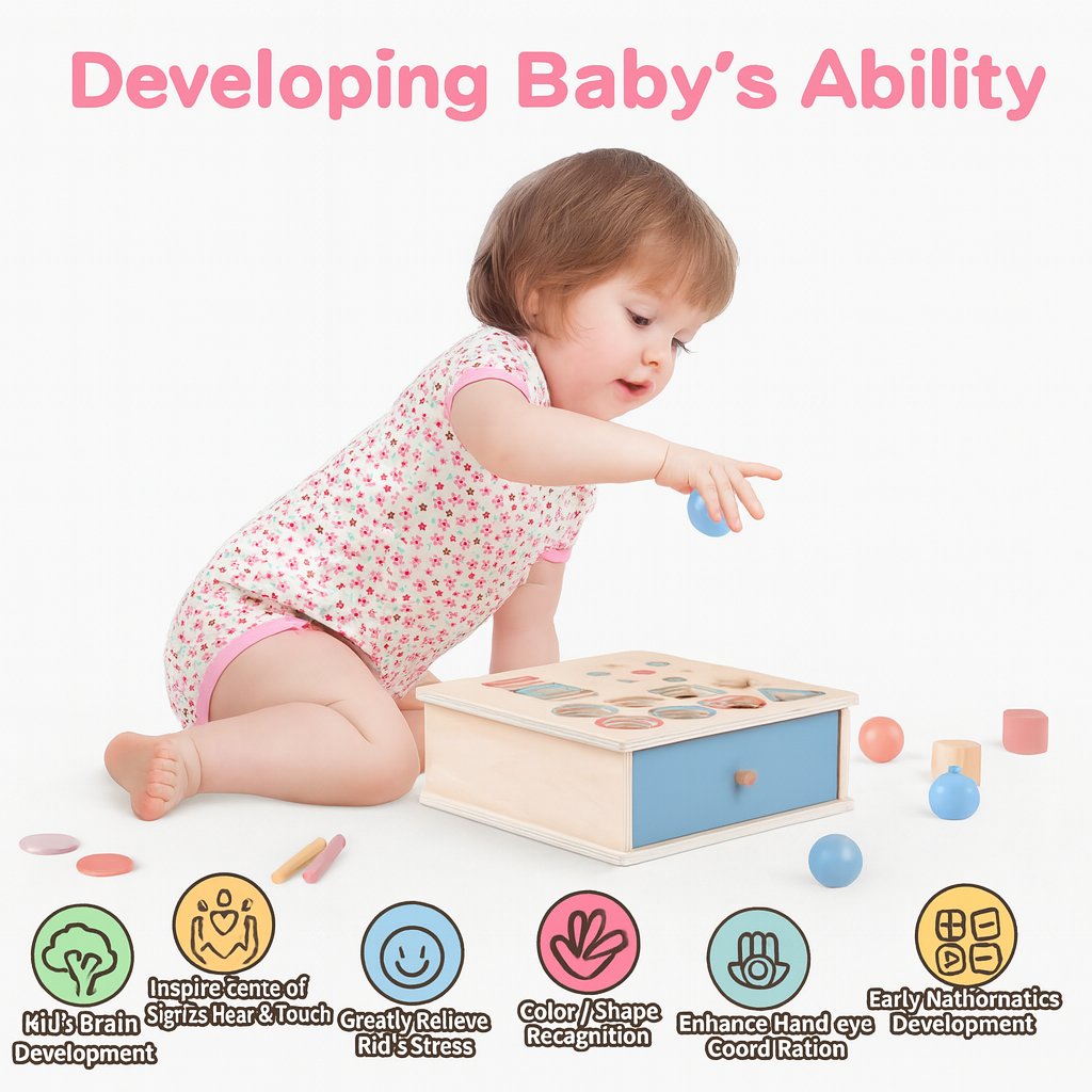 Montessori colour sorting and shape busy box for toddlers 2 to 5 years