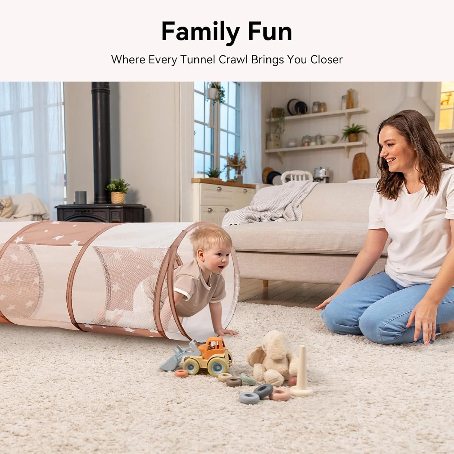 Indoor crawl tunnel play toy for toddlers and young children