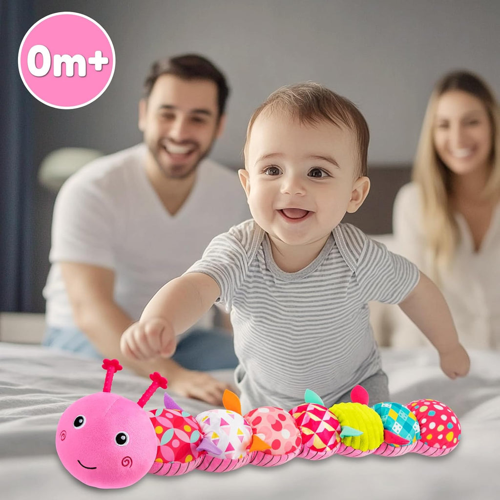 Musical caterpillar tummy time toy for babies 0 to 12 months