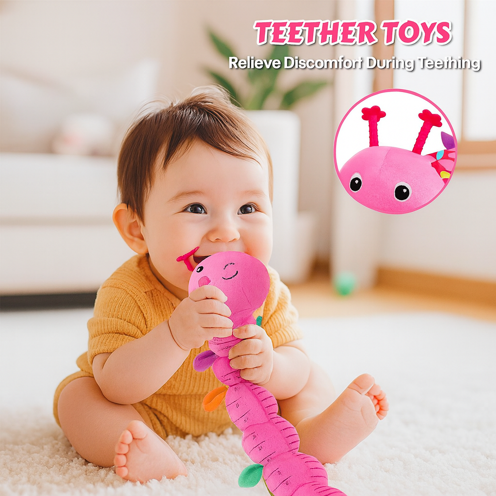 Musical caterpillar tummy time toy for babies 0 to 12 months